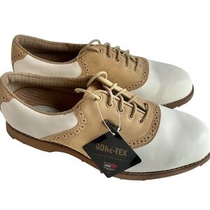 Women's 9.5M Leather Etonic Stabilities SoftSpike Golf Shoes Saddle Shoe